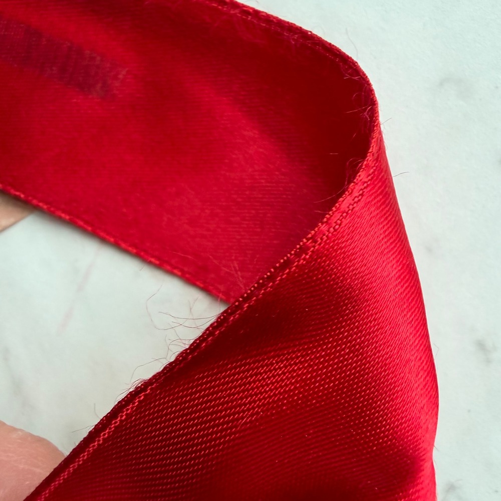 Red Satin Ribbon 5 Yards 1.5" Wide Partial Spool Sewing Craft